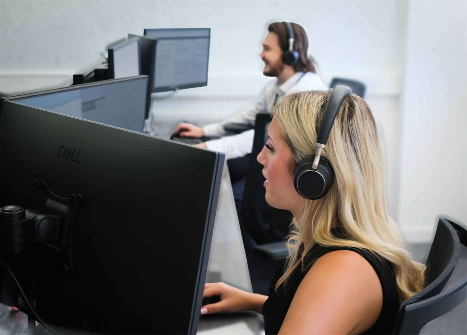 Sophia and Rich talking in the Chrome Telecom office, supporting endpoint backup