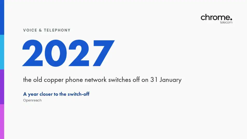 Chrome Telecom article cover: 2027 the old copper phone network switches off on 31 January
